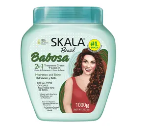 SKALA Brasil Babosa 2-in-1 Haircare Treatment Cream & Leave-In Conditioner - Moisturizer for All Curl Types, Hydrates for Powered Hydration & Flexible Definition, 35.2 oz