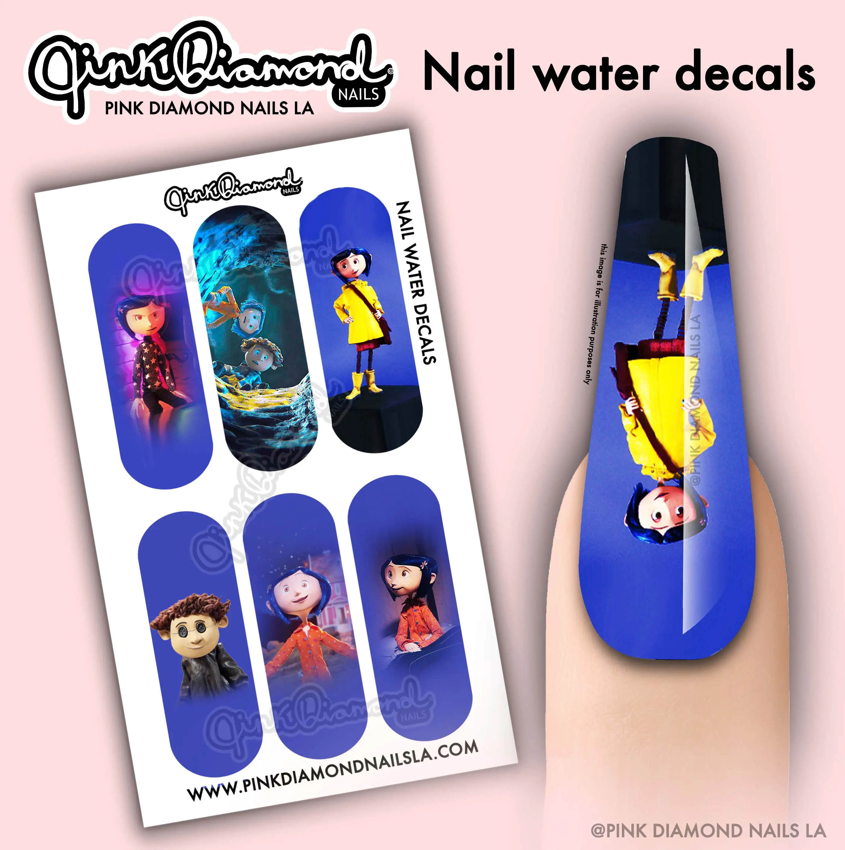 Halloween coralines dream nail water decals 6 decals per sheet nail art