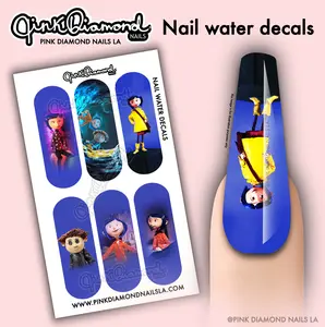 Halloween coralines dream nail water decals 6 decals per sheet nail art