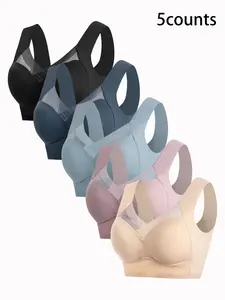 Women's Seamless Wireless Supportive Bra Set with Pads, Light Thin Skin-Friendly, All-Day Comfort, Suitable for Daily Wear, Medium Support, Lined