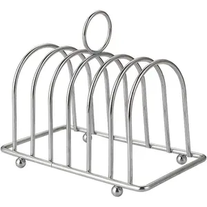 Stainless Steel 6 Slices Toast Bread Rack Kitchen Bread Holder Lightweight Bread Display Stand Food Display Tool
