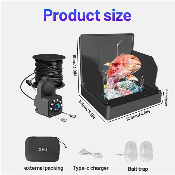 Portable Underwater Fishing Camera & Fish Finder – 1080P Waterproof Night Vision,4.3 Inch Screen, Compatible with Fish Tank/Aquarium, Perfect for Sea/River Fishing, Outdoor Gifts for Men, Dad, Fall & Holiday(Black)