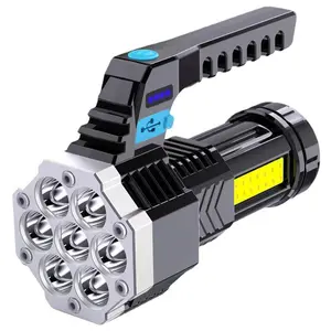 Super Bright 7 LED+COB Handheld Flashlight | IPX4 Waterproof Rechargeable Work Light  #Flashlight #LEDFlashlight #RechargeableFlashlight #WaterproofFlashlight #CampingGear #OutdoorEssentials #EmergencyLight #WorkLight #COBFloodlight #TiktokMustHave