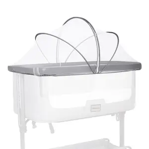 Bassinet Mosquito Net Cover Breathable Mesh Canopy with 2-Way Zipper for Baby Cribs Bedside Sleepers Travel Cribs White