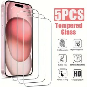 Full Coverage Tempered Glass Screen Protector, HD Anti-fingerprint Protection Phone Screen Protective Film, Phone Accessories for iPhone 16 15 14 13 12 11 Pro Max, Cases, Smartphone