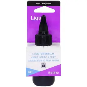 Liquid  Liquid Polymer Oven-Bake Clay, Black, 1 oz. bottle,  for , holiday, DIY, mixed media, window clings,  decor and !  for beginners to artists!