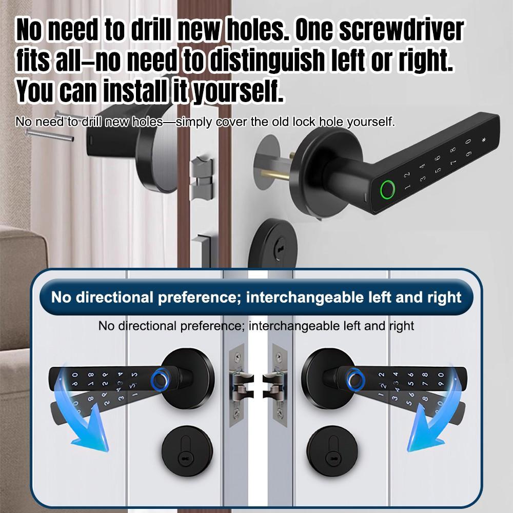 vUpgraded Door Lock Biometric Fingerprint Bluetooth Password Keyless Keypad Entry