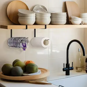 Tumbler Lid Organizer - Horizontal Storage Hook for 10 Lids, Clear Heart Plastic Design for Kitchen Organizer & Storage, Space Saving Cup Lid Holders Black