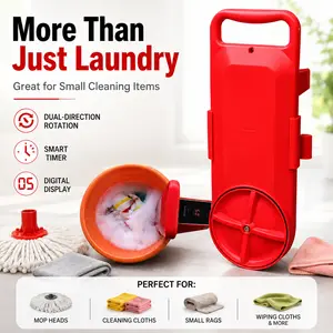 Portable Smart Rotating Mini Washing Machine [Bucket Not Included], Electric Bucket Washer with Digital Timer & Dual-Direction Rotation for Underwear, Socks, Baby Clothes, Cleaning Cloths, Mop Heads, Dorm, Apartment, RV & Travel