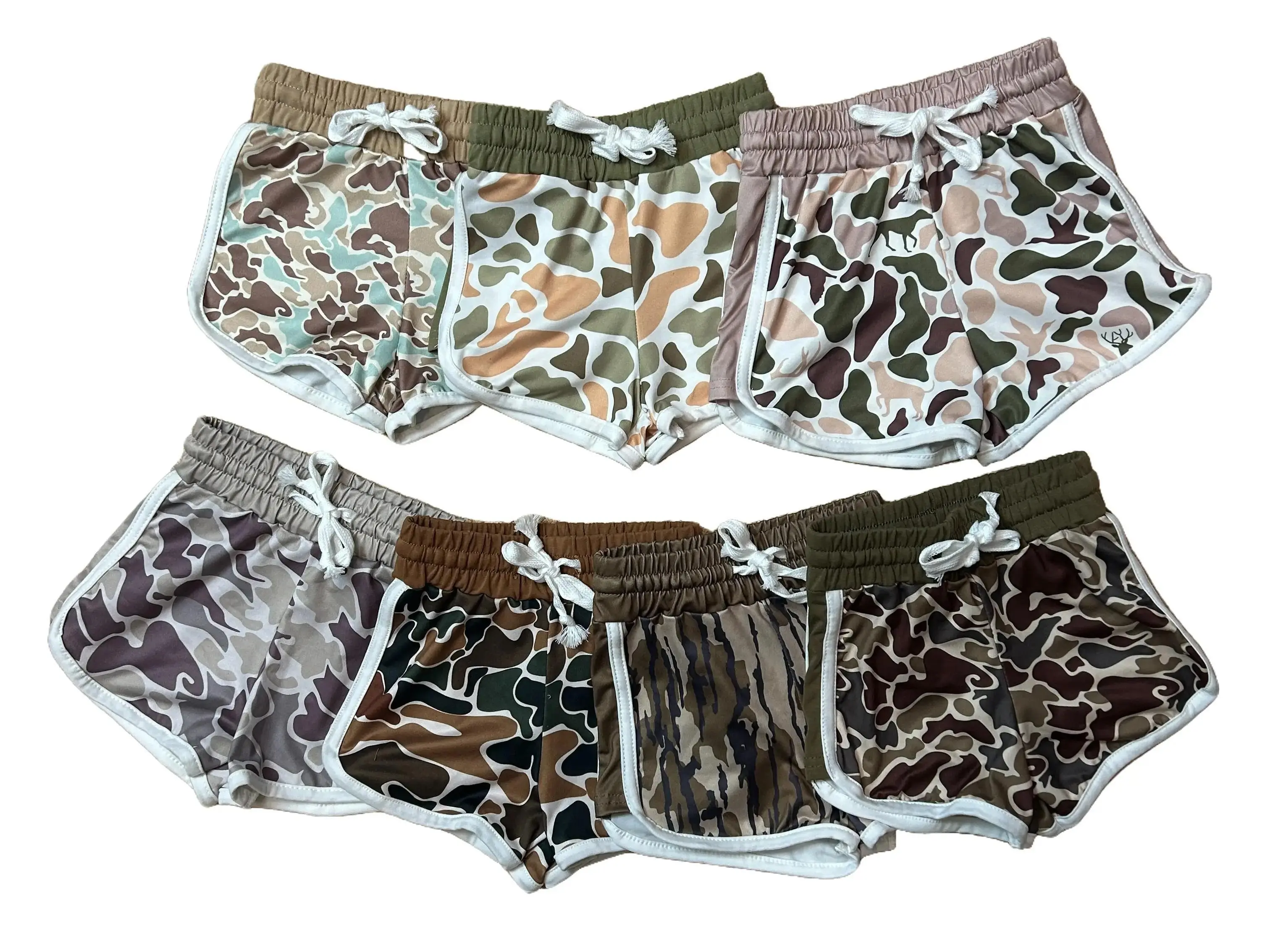 Justice Girls' Camouflage Tie-Waist Athletic Shorts - Female Kids' Bottoms for 6-12m,2t,4t,5-6t Ages, Sports & Outdoor Activities Clothing