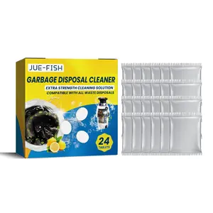 Jue-Fish Garbage Disposal Cleaner 24 Tablets Extra Strength Solution for Kitchen Sinks & Drain Unclogging