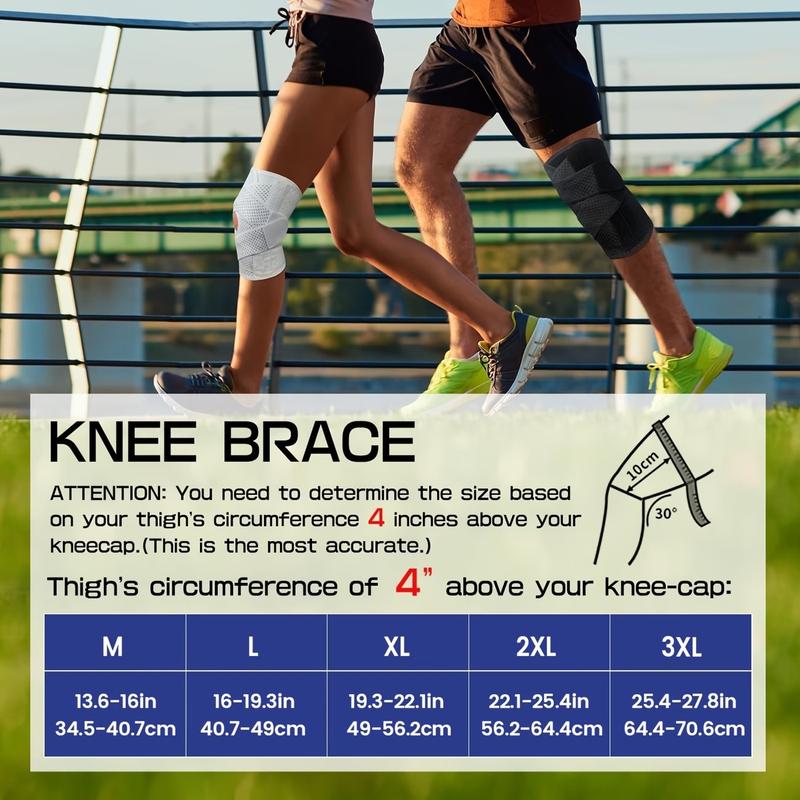 Provides support for various activities, this unisex adjustable knee brace set is ideal for sports like soccer. This breathable, elastic knee brace is perfect for outdoor activities.