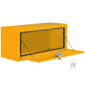 GAOMON 36x14x16 Large Truck Tool Box, Heavy-Duty Iron Truck Side Tool Box w/t-Handle & Keys, Durable, Weatherproof, Extra Storage for Pickup Truck Bed, RV, or Traile, Yellow