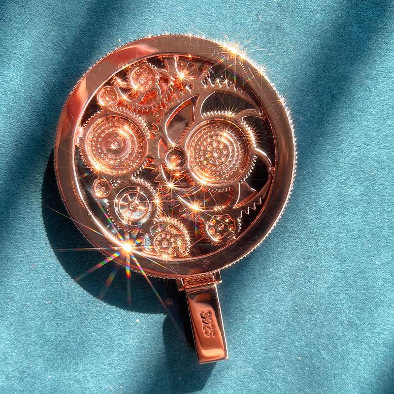 Customized rose gold hourglass jewelry VVS rotatable and maneuverable hip-hop hourglass ice personalized customized full diamond pendant, hip-hop street culture jewelry