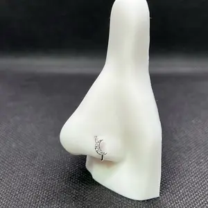 Moon Nose Hoop 20G 8mm Stainless Steel with Unique Design