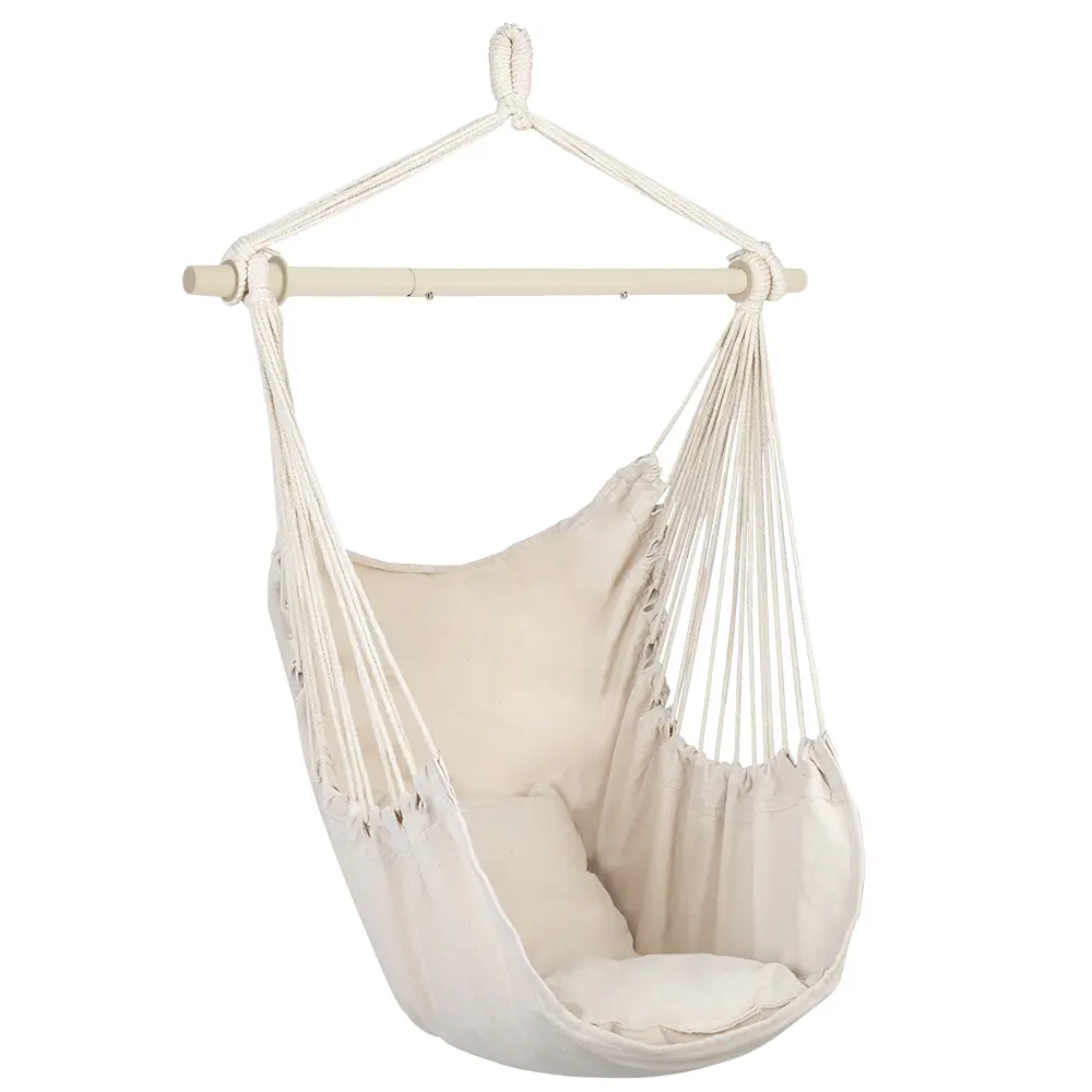 Hammock Chair Hanging Chair, Large Swing Chair with 2 Cushions and Anti-slip Spreader Bar, for Indoor Outdoor Bedroom Patio Porch Yard summergarden,outdoorfurnitureset