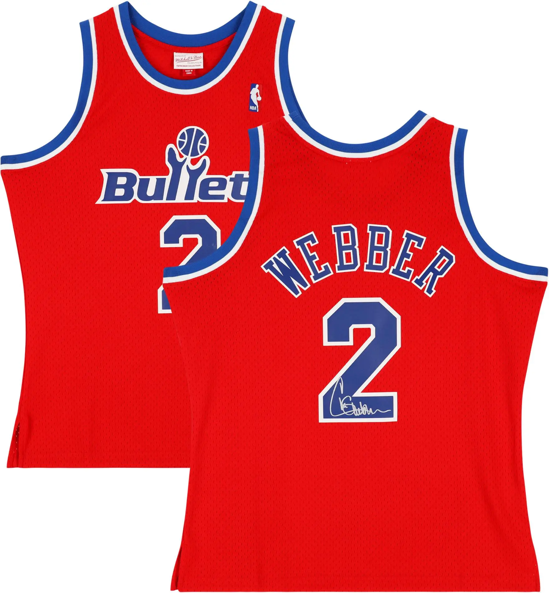 Chris Webber Washington Bullets Autographed Mitchell & Ness Red 1994-95 Swingman Jersey - Fanatics Authentic Certified