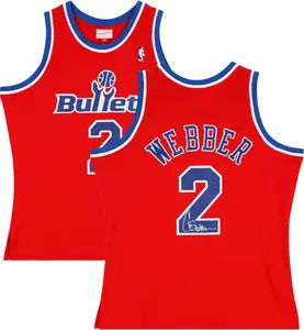 Chris Webber Washington Bullets Autographed Mitchell & Ness Red 1994-95 Swingman Jersey - Fanatics Authentic Certified