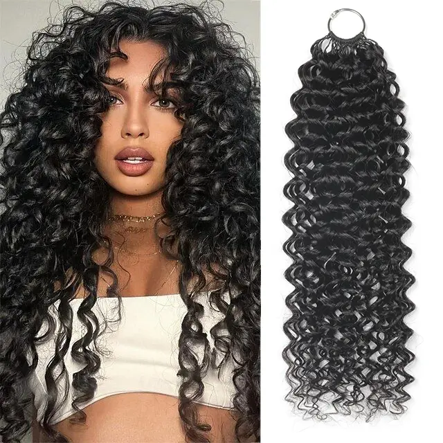 2026 New Jc Feather Hair Extensions,Natural Black Crochet Hair Extensions Mixed Texture Lightweight Affordable Pre-Bleached Ultra-Invisible Durable Feather Crochet Human Hair, 16 Inch 50g 2 Pieces Set backtoschool