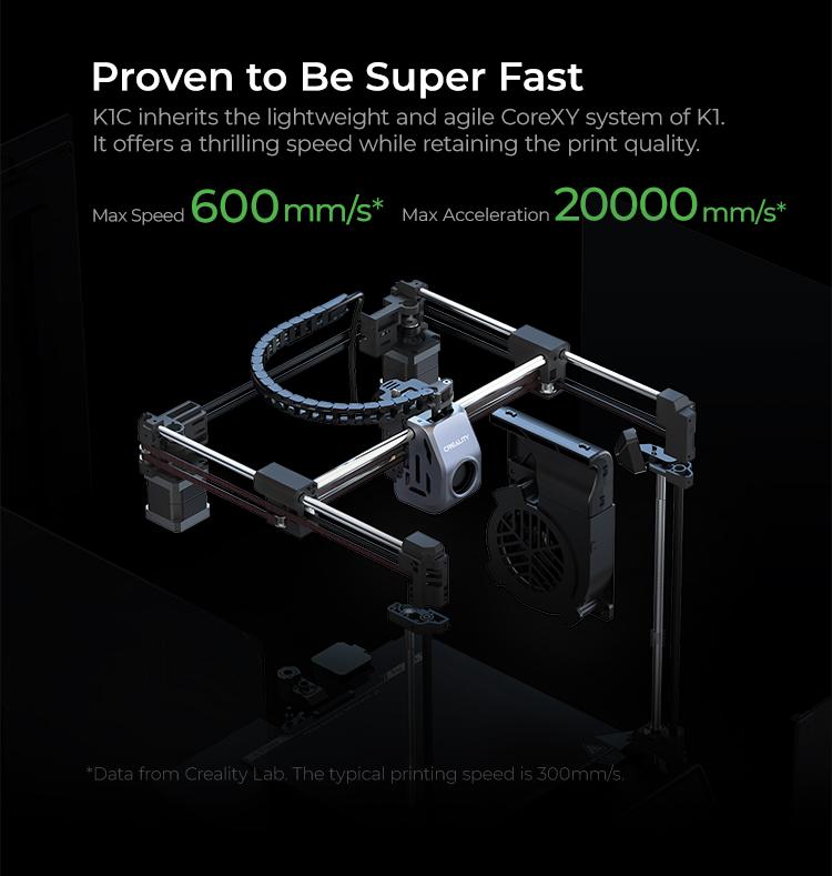 Creality K1C 3D Printer - Advanced Core XY, up to 600mm/s - High-Speed Printing with Clog-free Extruder Kit and AI Camera Creality K1C 3D Printer - Advanced Core XY, up to 600mm/s - High-Speed Printing with Clog-free Extruder Kit and AI Camera
