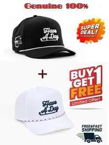 Super Deal 2-in-1 - Men's Breezy Golf Black WM Phoenix Open Have A Day Rope Adjustable Hat - Have A Day” Limited Edition 2-Pack | Breezy Summer Golf Rope Hats | Feel-Good Vibes On & Off The Course - Buy 1 Get 1 Free