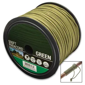 Survivor Series Green Seven-Strand 550 Paracord 500FT Spool - 550 LB Breaking Point