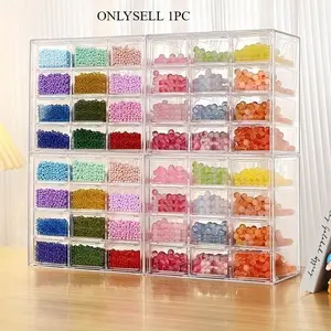 Transparent Multi-layer Bead Storage Box, Six-grid Jewelry Storage Box, Jewelry Organizer, Makeup Tool Organizer, Home Organizer, Cosmetic Organizer, Clear Storage Box