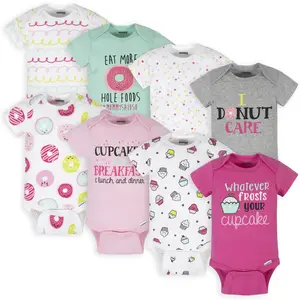 Onesies Brand Baby Girls' Short Sleeve Sweet Treats Bodysuits, 8-pack