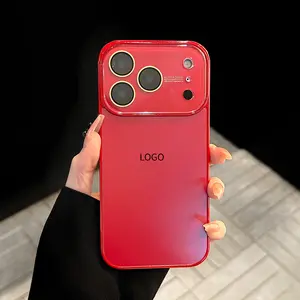 Solid color matte lens protective film phone case for iPhone 17 16 15 14 13 ProMax phone case, shockproof and drop-proof, suitable for boys and girls