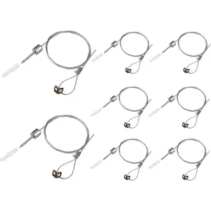 8 Pack Ceiling Light Fixtures Suspension Cables Kit Fitting, Steel Hanging Chains Adjustable Trim Length, 3.2 ft for LED Panel Light Aquarium Lights Pendant Lighting