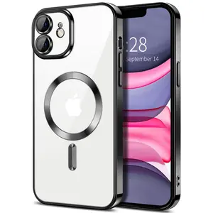 Misea Magnetic iPhone Case - Military Grade Drop Protection, Soft Clear Design, Compatible with MagSafe, Never Yellowing, Full Camera Lens Protector