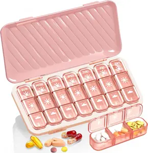 Pill Organizer 3 Times A Day, Large Pill Box 7 Day Medicine Organizer Pill Case, Pill Container Holder, Daily Pill Box 3 Times A Day, Healthcare Aid