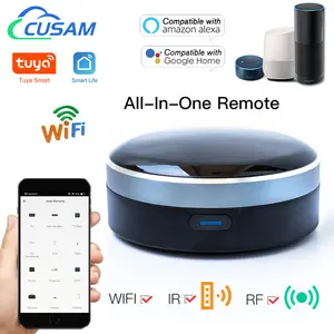 CUSAM Tuya IR RF 433/315 Universal WIFI Smart Remote Control for TV AC Curtains Roller Shutter Works with Alexa Google Home Siri