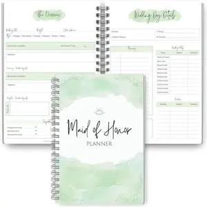 Maid of  Planner - Wedding Planning Organizer for Bridesmaids | Bachelorette & Bridal Shower | Matron of , 120gsm  Paper, Soft  Cover | Wedding Checklists &  | A5 (Green)