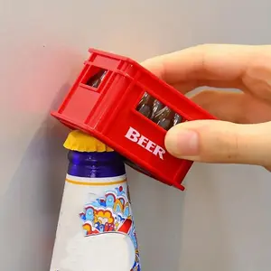 Random Color  Beer Bottle Opener, 1 Count Soda Bottle Opener, Creative Beer Basket Design Opener, Refrigerator Cartoon Stickers, Beverage Can Opener