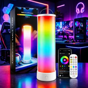 Rechargeable RGB+IC LED Table Lamp – 12.59 inch, 1500LM Ambient Lighting with App & Remote Control, Music Sync & Color Changing, Perfect for Bedside Bedroom & Home Decor