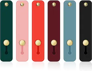 6-Pack Silicone Phone Grip Straps with Stand | Universal Finger Loop Holder for Smartphones & Cases | Vintage Colors