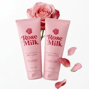 ROSE MILK Body Lotion with Niacinamide & Rose Extract | Moisture-Rich Body Cream for Women | Brightening, Deep Hydration & Skin Barrier Care | Clean Beauty Lotion | 8 Fl Oz | 2-Pack