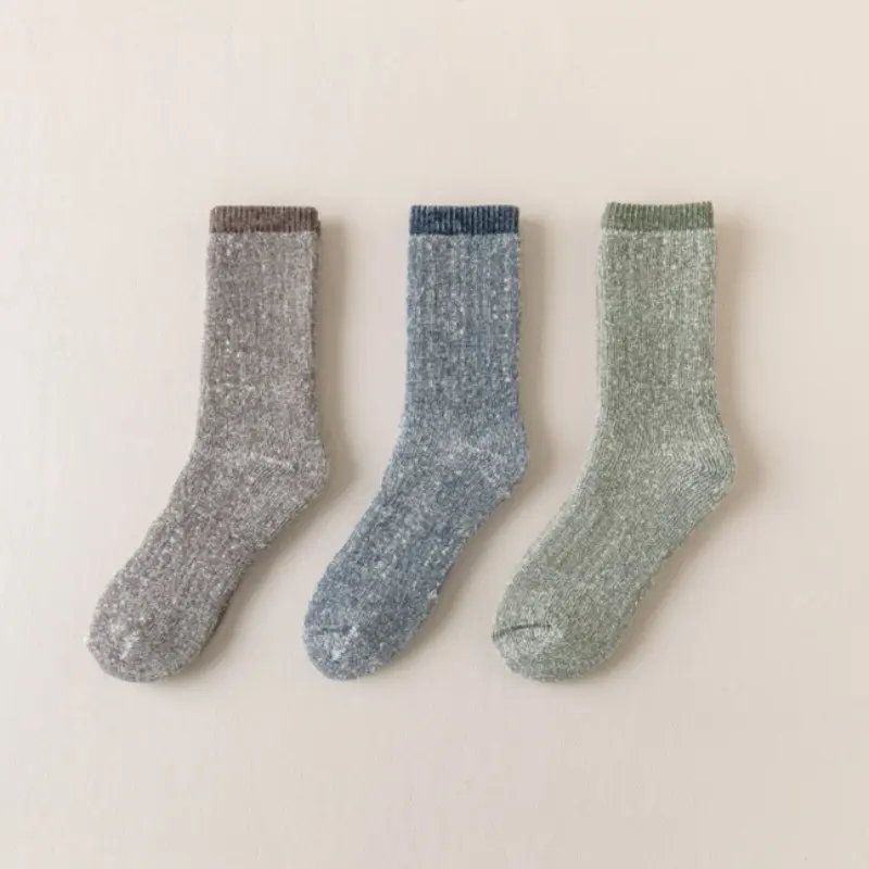 Women's 3-Pair Thick Thermal Wool Outdoor Boot Socks - Seamless Yarn Fabric, Fuzzy, Comfortable, Elastic, Fit Size 6-13 Winter Crew Socks, Christmas Stocking Stuffers Gifts (Home Improvement)