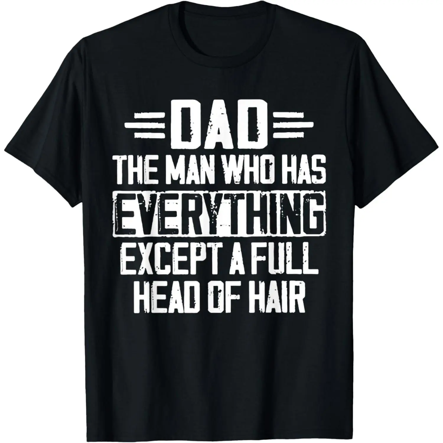 Men's Funny Print Tshirt - 100% Cotton Casual Shortsleeve Crew Neck Top for Dad with 'Full Head of Hair' Slogan
