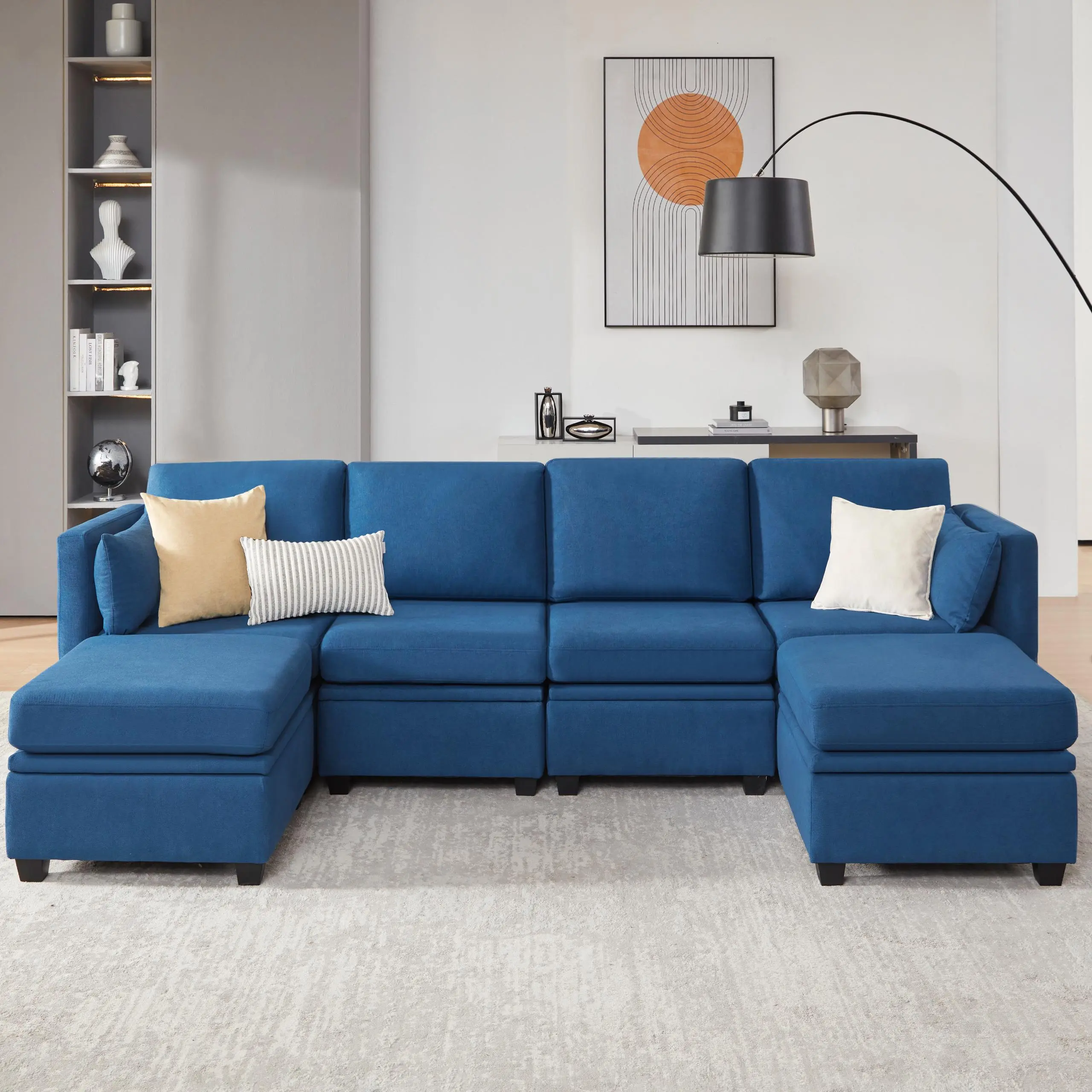 Blue-U (2 Ottomans)