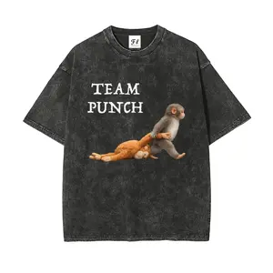 Unisex “Team Punch Monkey” Vintage Washed T-Shirt   – Baby Monkey Punch Tee