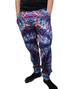 Mind Flower Joggers Artwork by Jan Kruse Festival Wear with Zippered Back Pockets for EDM Rave and Festival Fits Entheos Vibrations