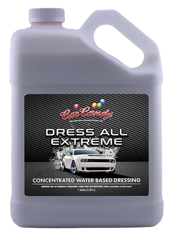 Car Candy Dress All Extreme Concentrate - Water-Based Silicone-Infused Automotive Trim Restorer, Conditioning Detailing Product for Protecting Engine & Reviving Surfaces, Boosting Sheen, Applicable with Pad, Protect, Apply With Pad