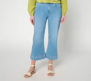 LOGO by Lori Goldstein Petite Indigo Kick Flare Jeans