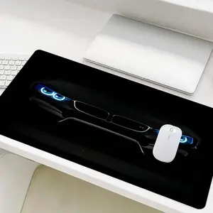 Car Design Mouse Pad, Non Slip Mousepad, 1 Count Non-slip Rubber Base Stitched Edge Desk Pad, Office Desk Accessories for Laptop Desktop