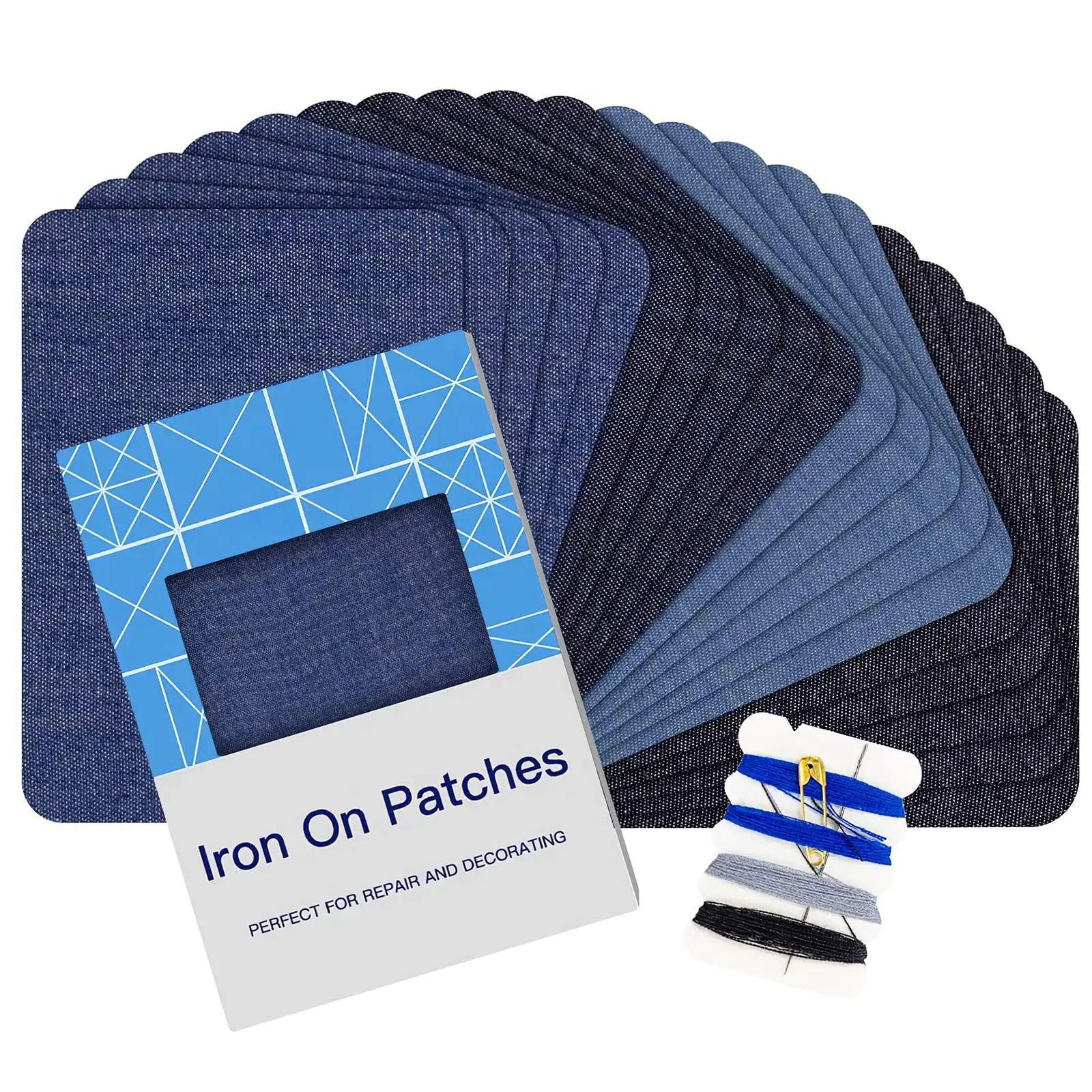 Iron On Patches 20 Pack Denim Repair Patches Super Adhesive Cotton Fabric 3 x 4.25