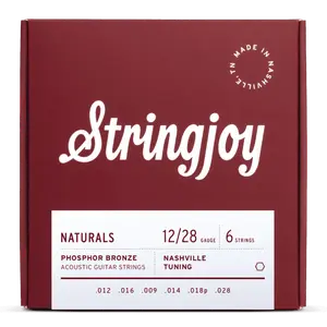 Stringjoy 12-28 Nashville Tuning Naturals - Phosphor Bronze Acoustic Guitar Strings