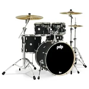 Pacific Drums & Percussion Drum Set Concept Maple 5-Piece, Satin Black Shell Pack (PDCM2215BK)