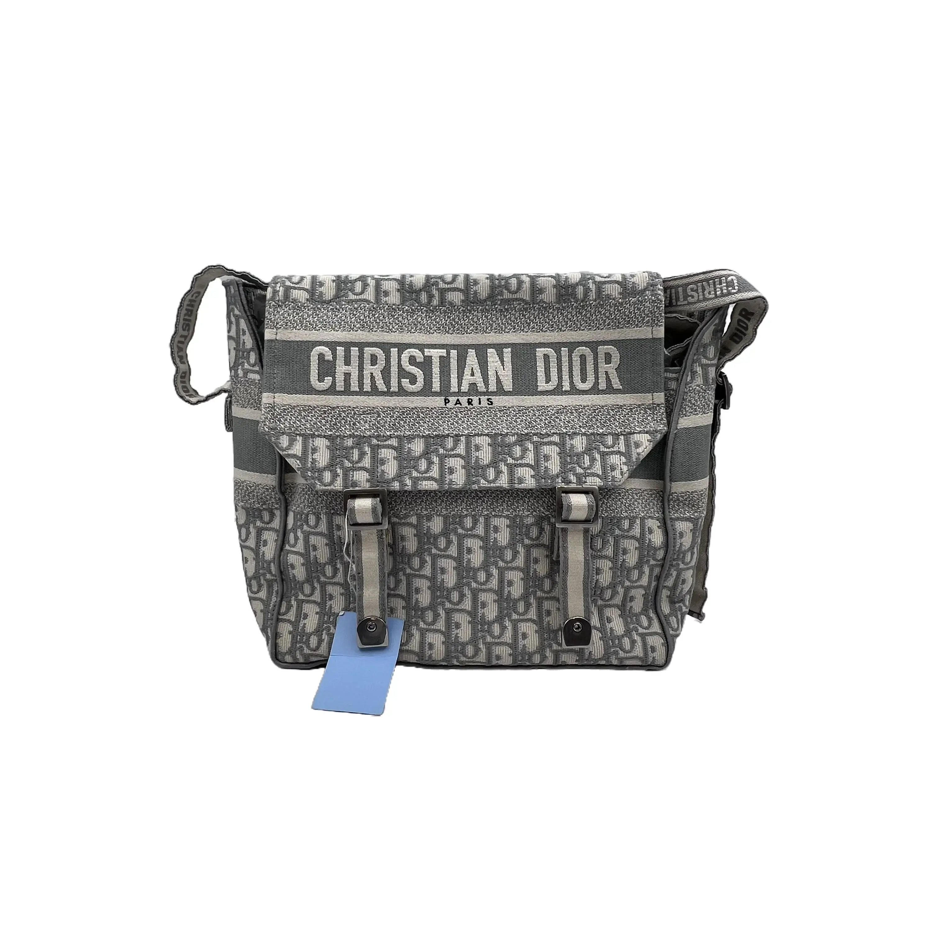 Pre-owned Dior france Shoulder Bags Diorcamp Oblique Medium White Camp Postman Bag hz48914